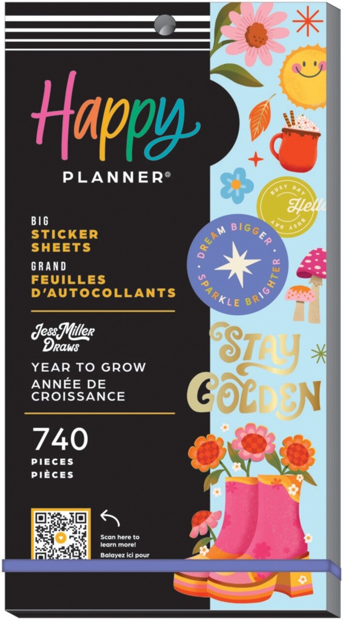 Happy Planner Sticker Value Pack 30/Sheets-Year To Grow, 740 Pieces